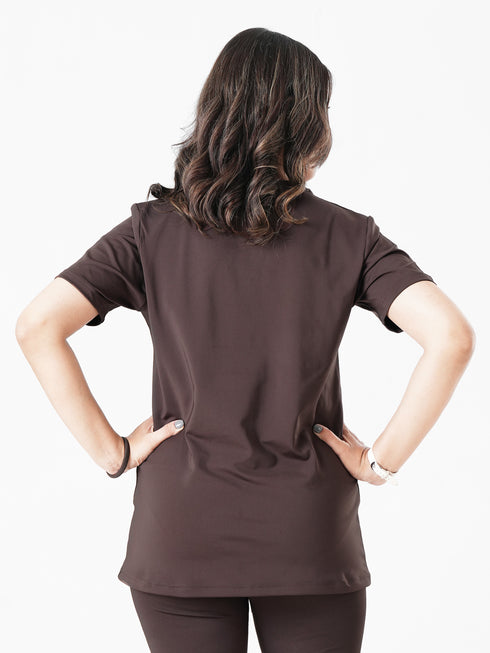 Vita Loose Fit Long Top in Brown